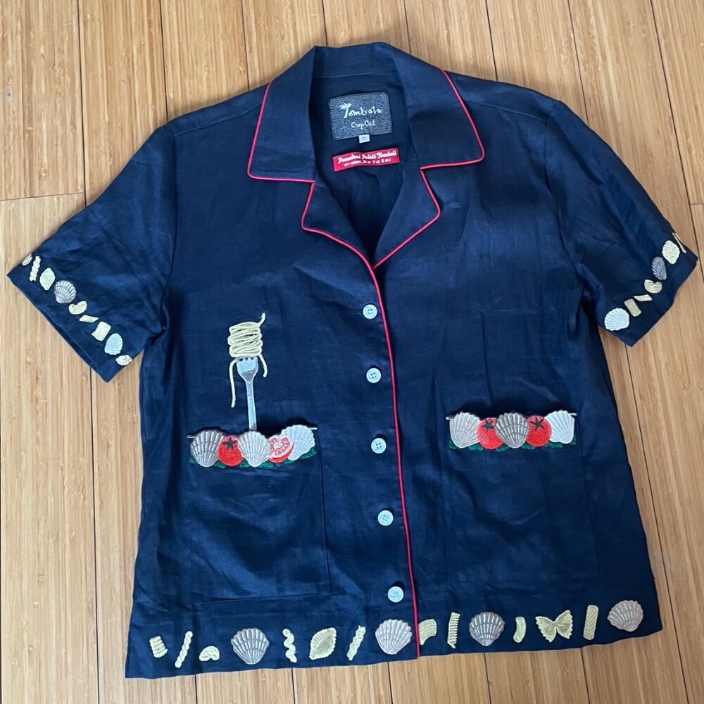 TOMBOLO "Vongole!" Cabana Shirt in Navy
